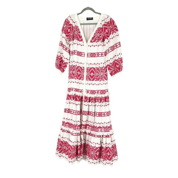 Alexis Wylla Embroidered Linen Blend Boho Maxi Dress - Picture 2 of 14